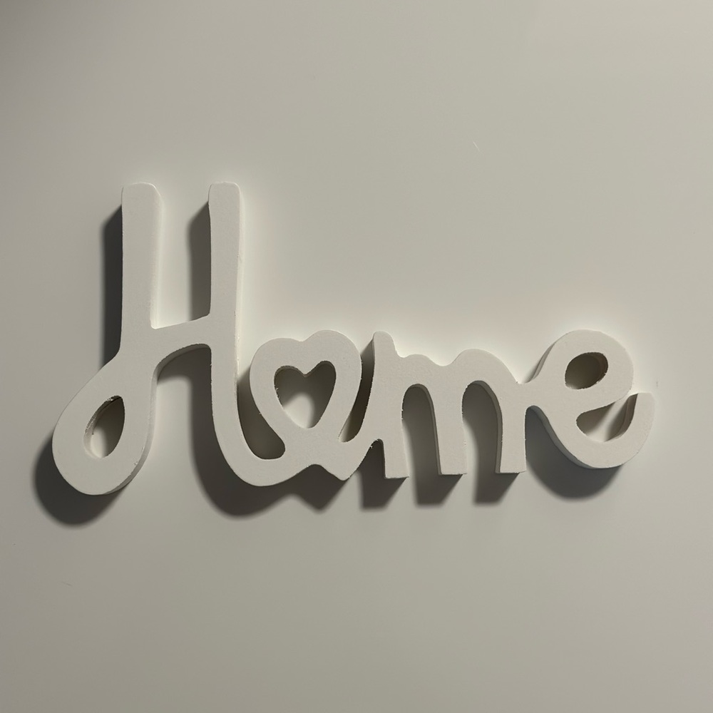 Wall Decor - White HOME Sign